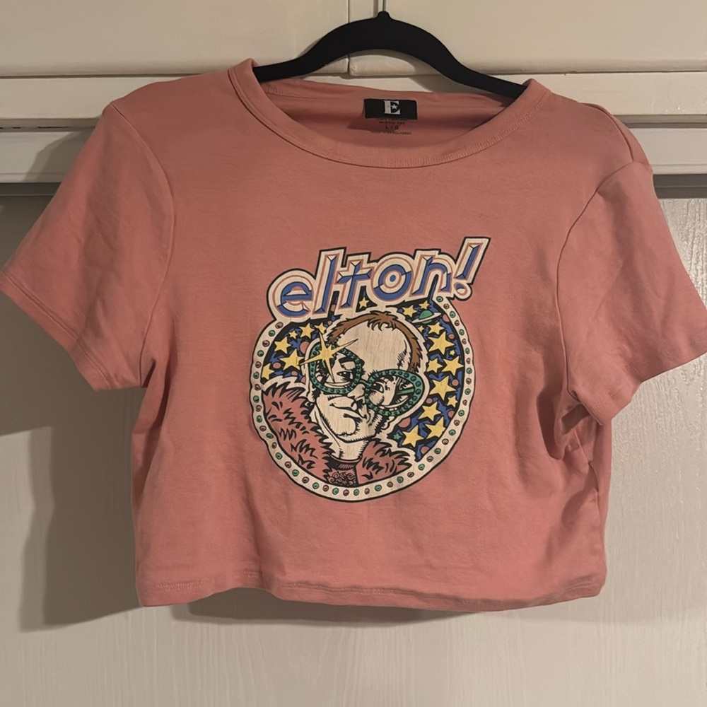 Elton John cropped t-shirt